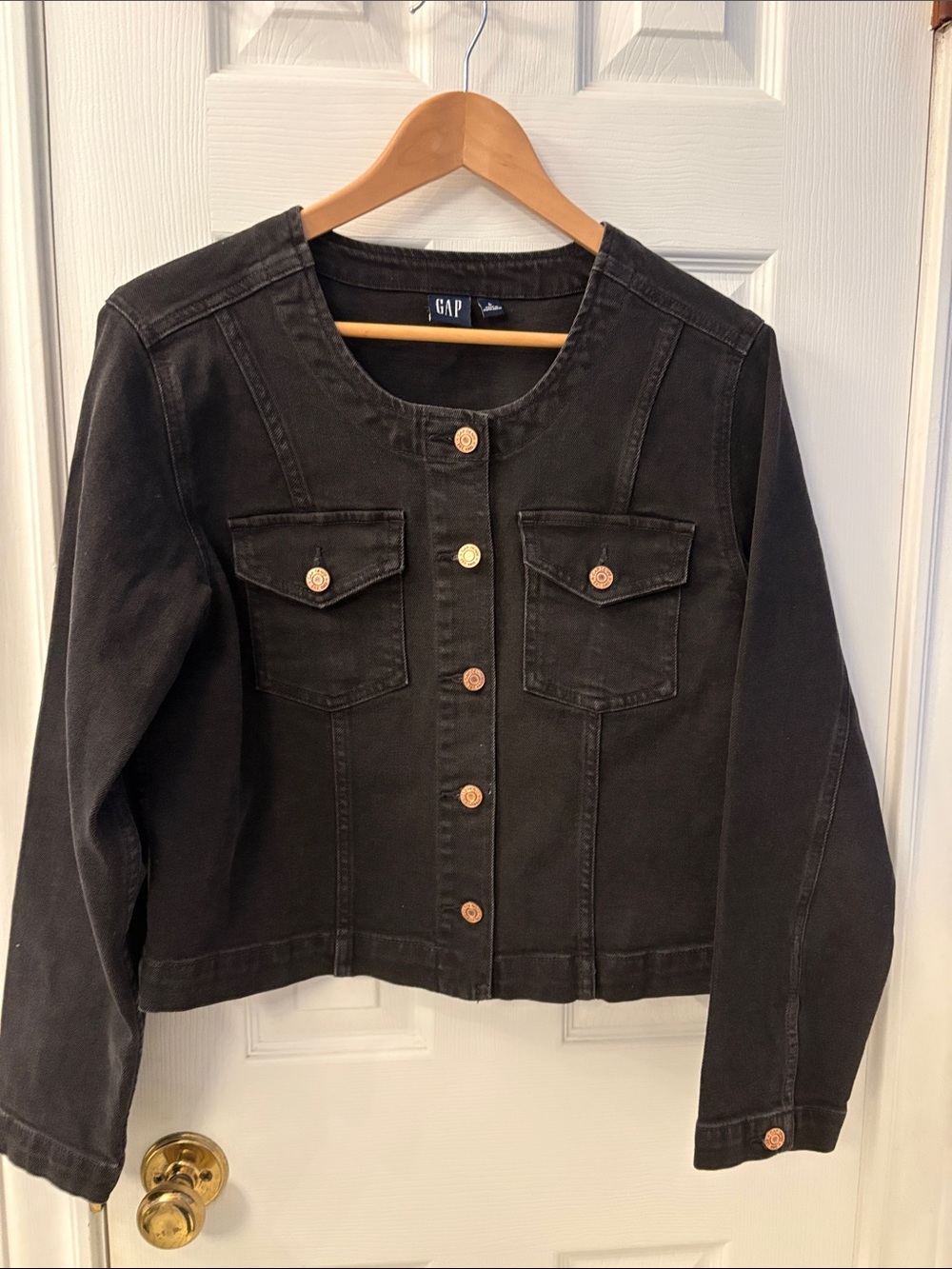 GAP Black Jean Jacket with Copper Buttons